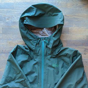 REI Waterproof Rain Jacket with GORE-TEX, Blue Green, Size S